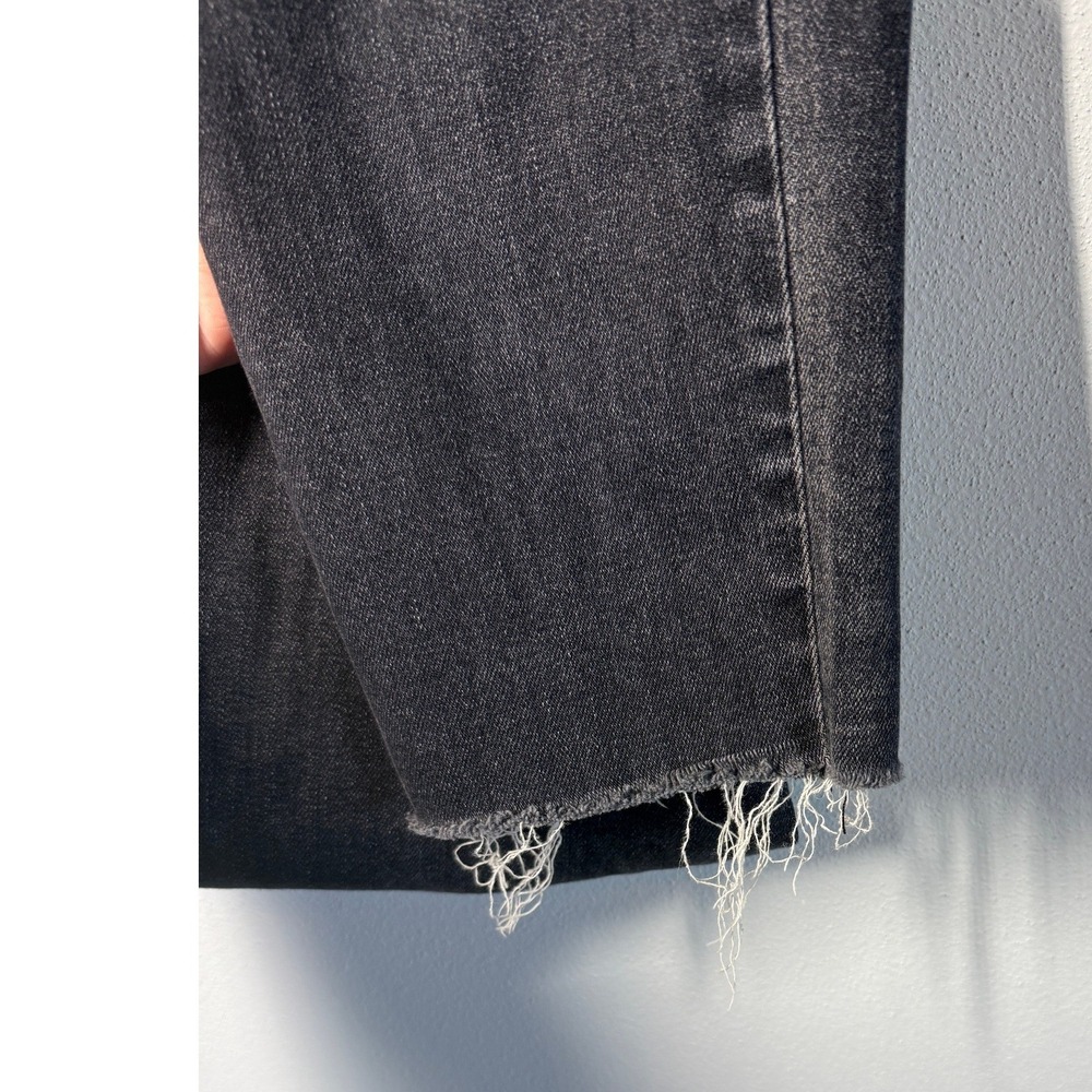 Madewell 9" Skinny High Rise Jeans Distressed Black Raw Hem Size 29 - Picture 7 of 12